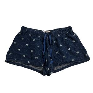 Xhilaration Blue and White Flannel Sleep Shorts with Bow Print